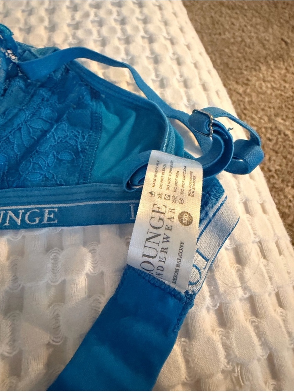 Lounge Lace Underwire Bralette in Teal Blue